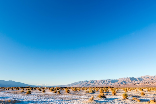 View of the Death Valley National park during Winter.