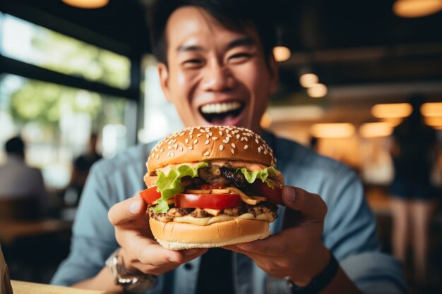 Photo view of delicious burger