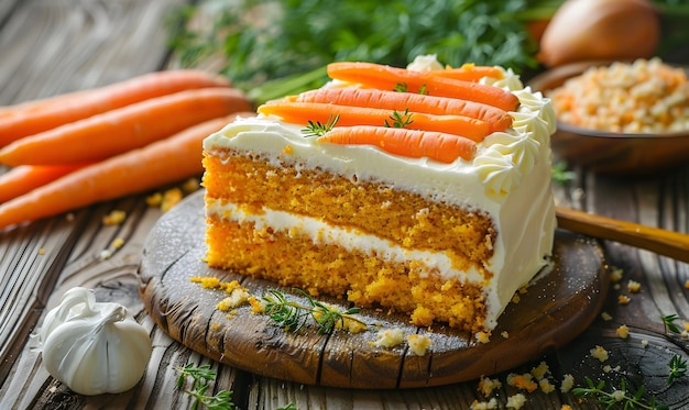 Photo view of delicious cake made from carrots