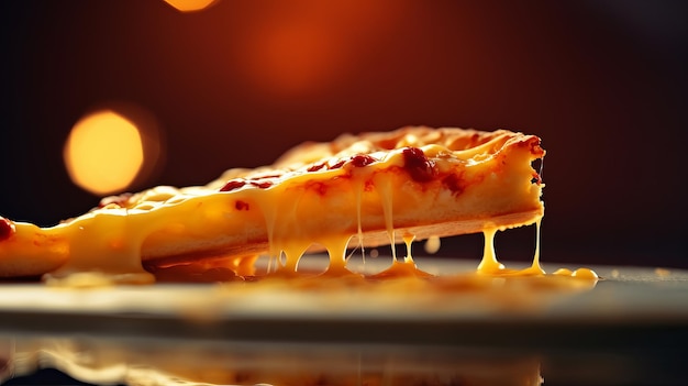 View of delicious freshly made hot pizza