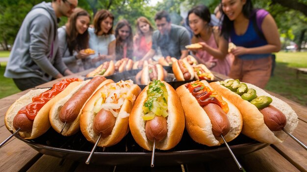 Photo view of delicious hot dog