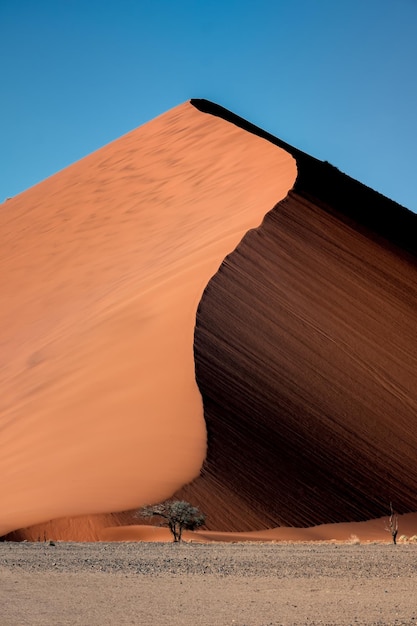 Photo view of desert against clear sky