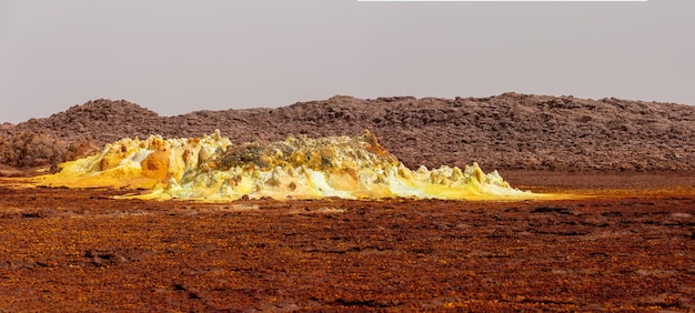 Foto vista del deserto contro un cielo limpido.