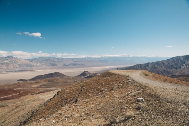 View of desert against cloudy sky