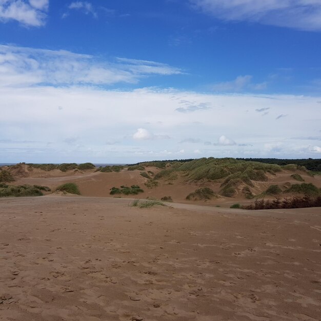 Foto vista del deserto contro un cielo nuvoloso