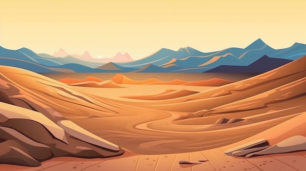 view of desert background illustration