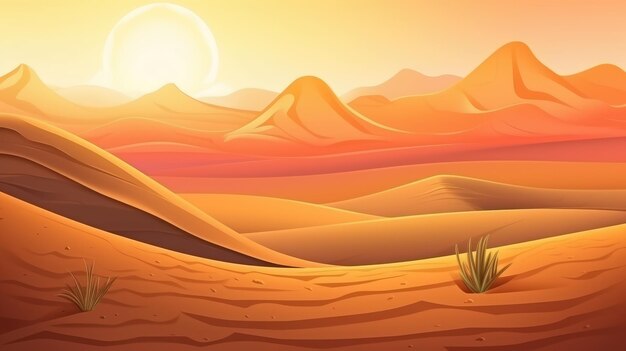 Photo view of desert background illustration