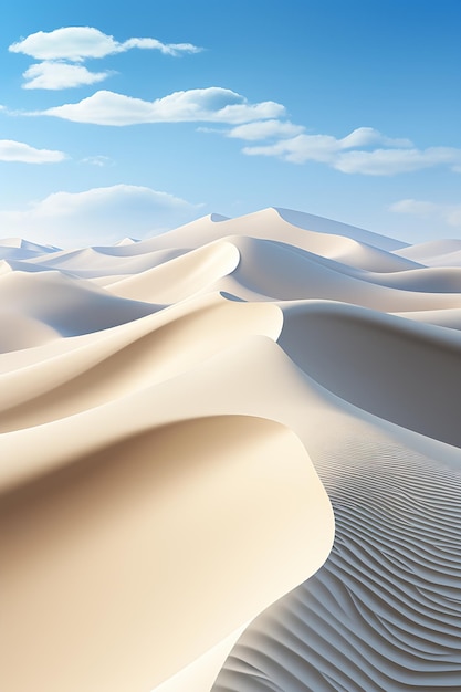 view desert few sand dunes ambient natural beauty flowing feeling deserted future