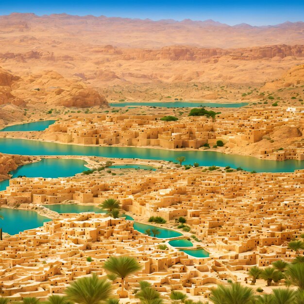 A view of the desert and the mountains of wadi shab.