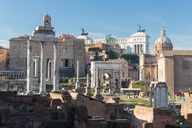 Vista dei dettagli dell'antica roma