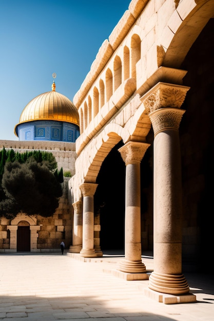 A view of the dome of the rock in jerusalem