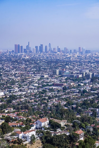 Photo view of downtown la from griffith observatory