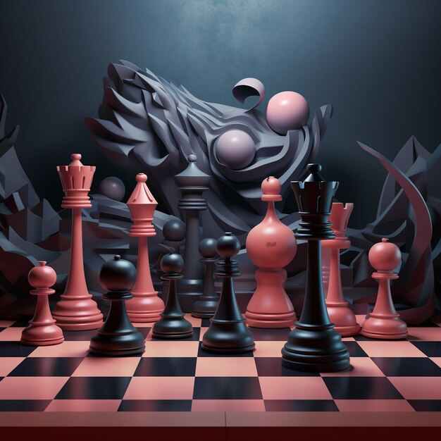 Free AI Image  View of chess pieces with dramatic and mystical