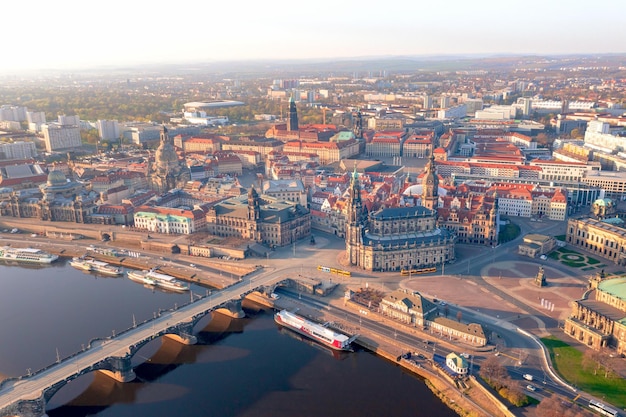 Photo view of dresden city center from above