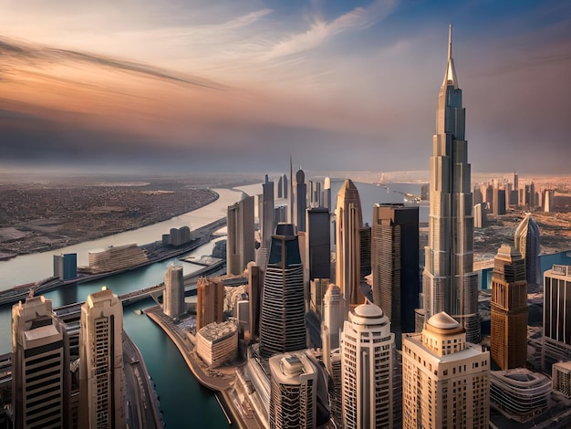 A view of dubai city from the burj khalifa