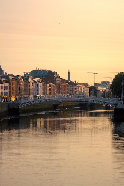 アイルランドの夕暮れのダブリンの景色