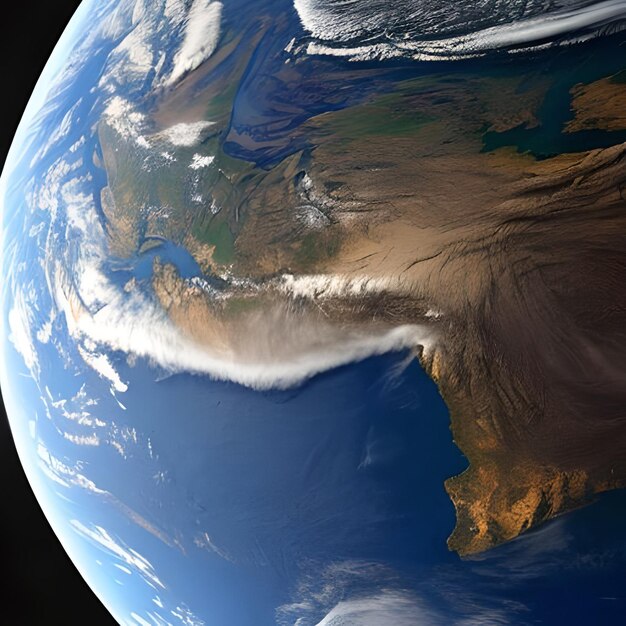 Photo a view of the earth from space showing the western part of africa.