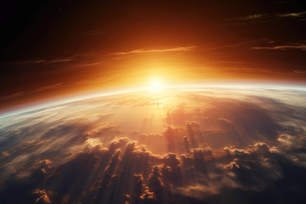 View of earth from space sunset sunset