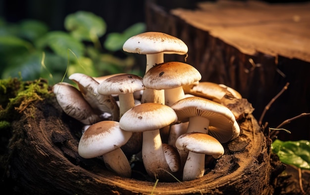 View of edible mushrooms