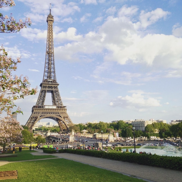 View of eiffel tower against sky