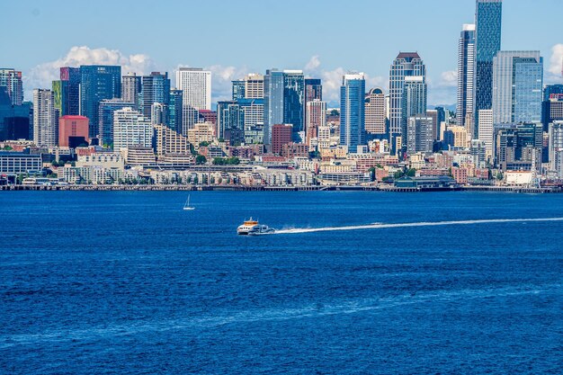 A view of elliottt bay and the seattle skyline