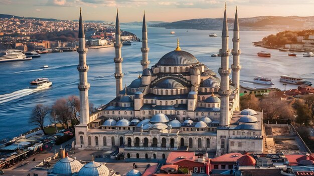 View on the eminonu district and the suleymaniye mosque from the bosphorus istanbul turkey