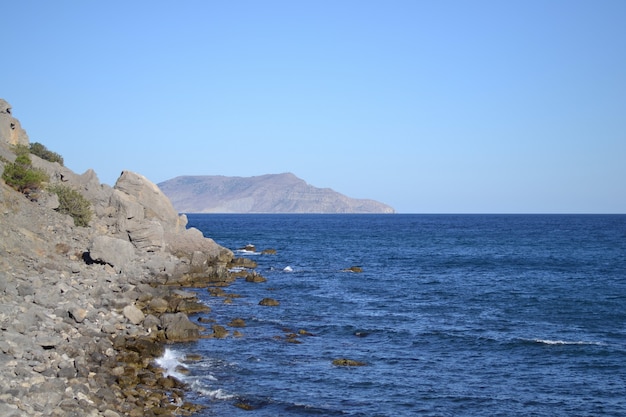 View of empty beach. Noviy Svet. Crimea