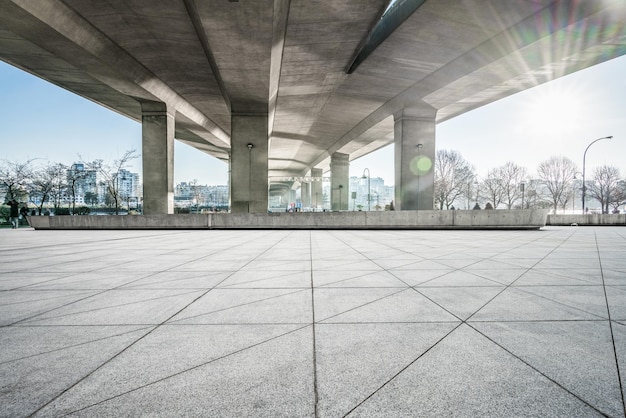 都市の空の道路の景色