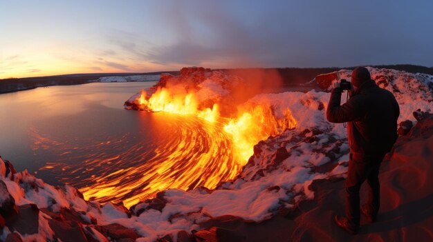 Photo a view of the eruption uhd wallpaper