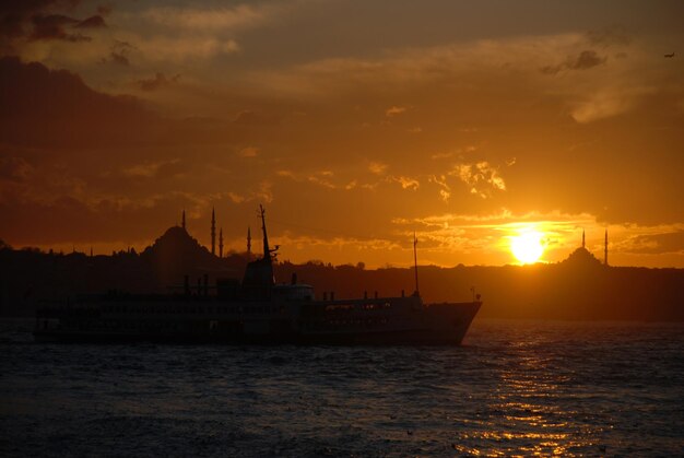 A view of the European Side from Istanbul Uskudar Coast on a beautiful summer evening