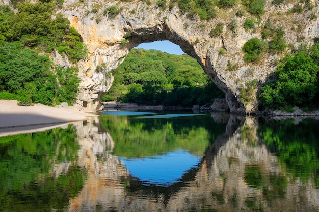 view of famous arch at vallonpontd'arc