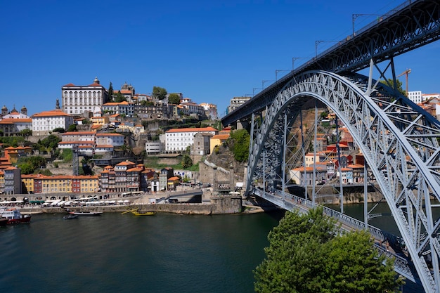 View of famous bridge in Porto, Portugal