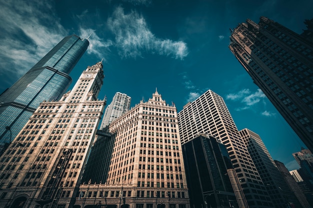 Photo view of famous buildings in chicago