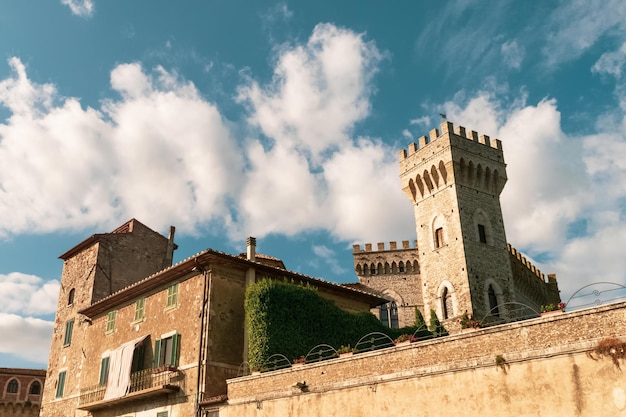 Photo view of the famous castle of san casciano dei bagni siena tuscany italy