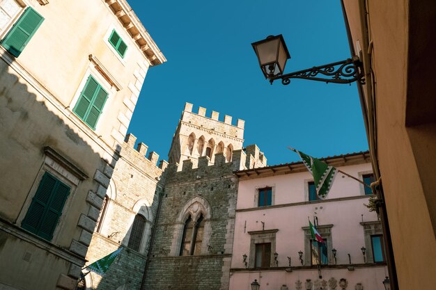 Photo view of the famous castle of san casciano dei bagni siena tuscany italy