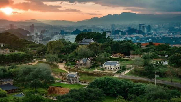 View of the famous chih shan yen cultural and historical park in shilin taiwan