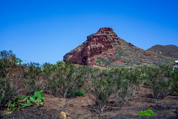 View of the famous mountain called Calcarella, Sicily