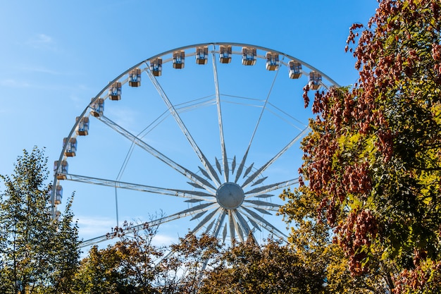 View of the ferris wheel in budapest, hungary