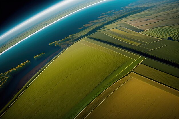 A view of a field from above