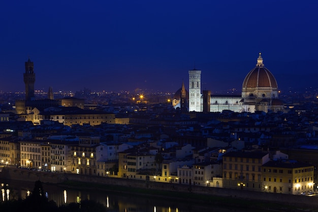 View of Florence at the evening time from the viewpoint.  province of Siena. Tuscany, Italy