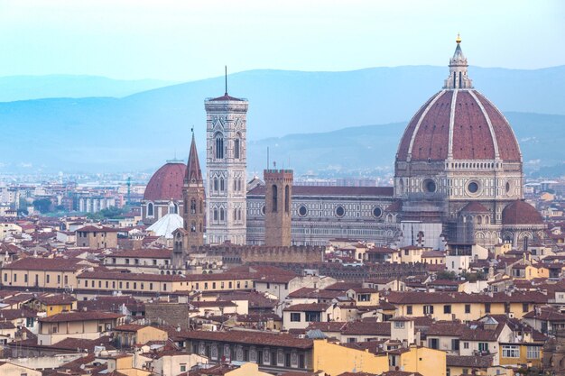 View of Florence at the sunrise time