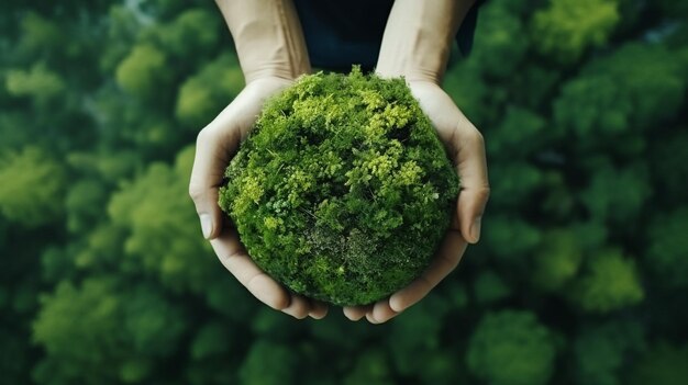 Photo view above a forest opening in northern ireland