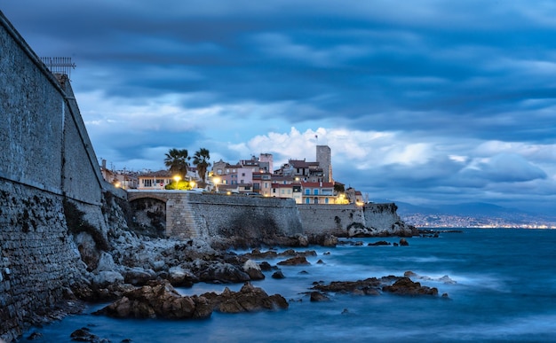 View of the fortress and the old town of Antibes, Cote D'Azur, french riviera, France