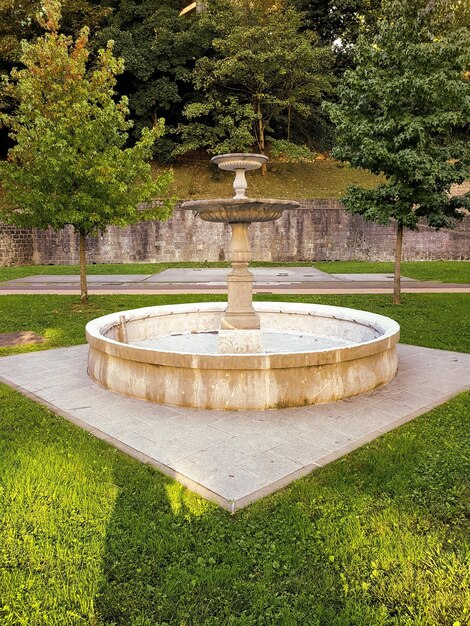 Foto vista della fontana nel parco