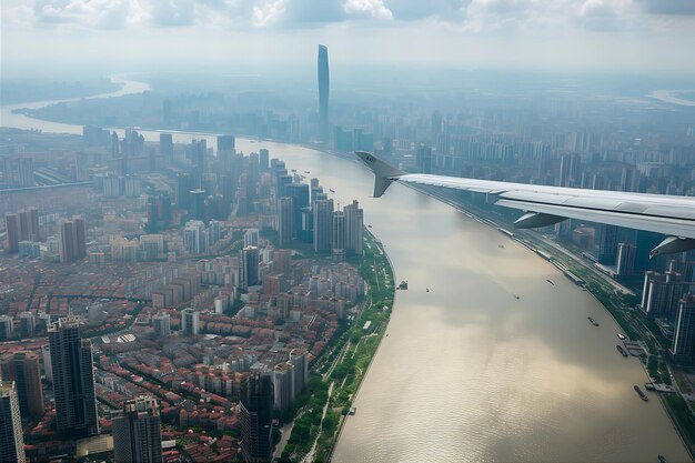 写真 江南川の飛行機からの景色