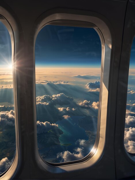 Вид на небо из окна самолета
