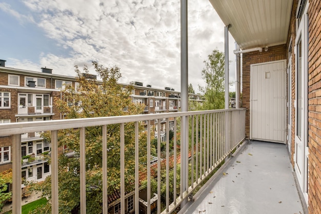 The view from the balcony of an apartment building with