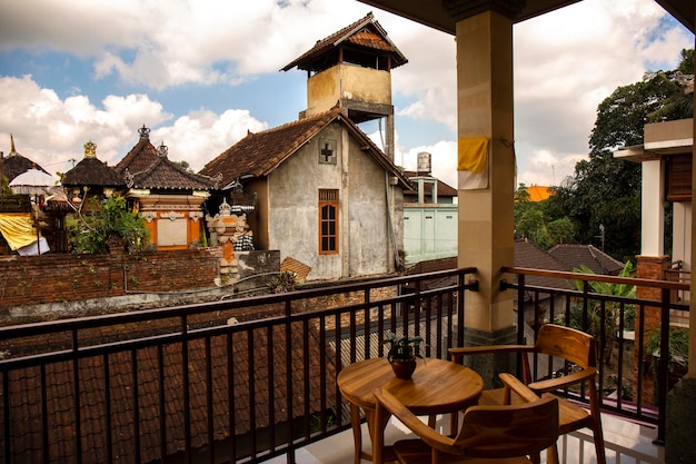 View from the balcony in a traditional house in Bali