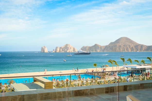 View from the beach hotel of Cabo San Lucas Mexico