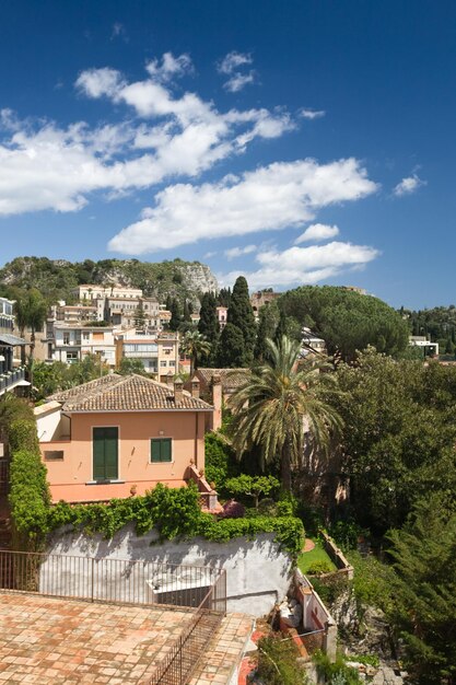 아름다운 Taormina, Sicily, Italy의 전망